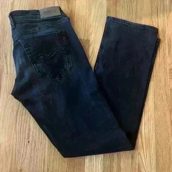 EUC REPLAY ALEJANDRA BUTTON FLY BLACK JEANS - Picture 1 of 10